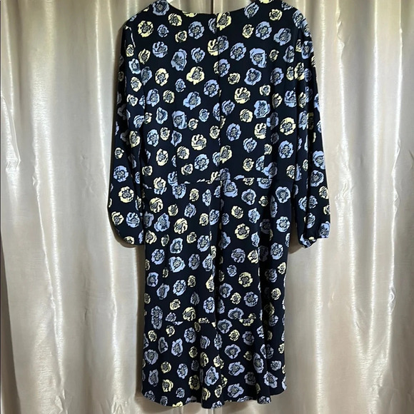 LOFT Blue 3/4 Sleeve Crew Neck Sundress - Picture 6 of 7
